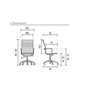 Fauteuil de direction EVOLE en simili cuir noir ou blanc - Mécanisme basculant - Référence 7700 FD M_3