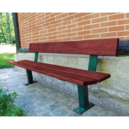 Banc public bois et acier - Pagode, longueur 1800 mm, structure en tube acier peint_3