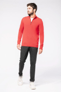 Pull 1/4 zip homme - Réf: K970 - Kariban - 50% coton / 50% acrylique - plusieurs tailles et couleurs disponibles_3