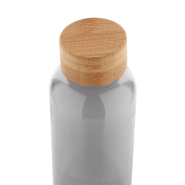 Bouteille en RPET - couvercle en bambou - 500ml - sans BPA - couleur noir_3