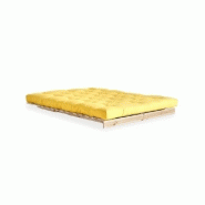 Canapé convertible futon ROOTS - Pin naturel jaune - Couchage 140x200 cm - Design japonais et scandinave_3
