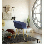 Lot de 4 chaises visiteurs Hop - Mobel Linea. - Noir_3