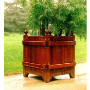 Bac d'orangerie en bois massif, démontable et sur-mesure avec ceintures en bois pour le milieu extérieur - OASIS_3
