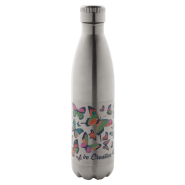Bouteille thermos - double paroi en acier inoxydable - 850 ml - couleur argentée_3