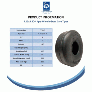 4.10/3.50-4 Smooth Lawnmower Slick Tyre 4ply Tubeless Journey P607 Pattern 160kg_3