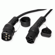 ROLINE Câble de recharge VE type2, 3-Phases, 480VAC (3P+N+E), 32 A, 22 kW, spirale (max. 5m)_3