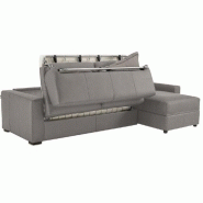 Canapé d'angle convertible Dreamer - système ouverture Express, méridienne modulable avec coffre, sommier à lattes 140 cm, matelas 16 cm - Velours gris clair_3