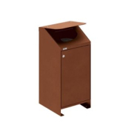 Corbeille publique Berlin 100 Litres - porte frontale - couvercle en option - tôle acier galvanisée_3