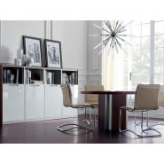 Table de réunion contemporaine en bois - IPSOS - formes géométriques, modulable, finitions haut de gamme_3