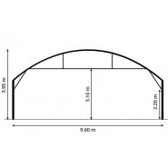 9.60 m optimum avec cheneaux - serre tunnel - serres val de loire - longueur 10 m_3