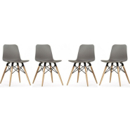 Lot de 4 chaises d'accueil NUT - Pieds bois naturel - Référence 8080 SR M_3