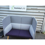 Canapé 2 places SEDUS avec séparation visuelle - d'occasion - pieds en bois - design moderne_3