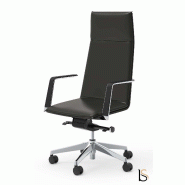 Fauteuil de direction Atos - Mobel Linea - cuir noir_3