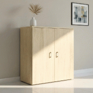 Armoire de bureau monocolore hauteur 121 cm - Mobel linea - 80, Chêne_3