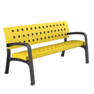 Banc public à grande résistance en polyéthylène moulé - MERIDA - anti-UV et anti-graffiti_3
