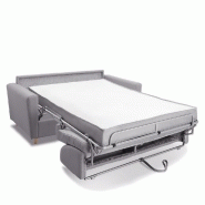 Canapé convertible express Mezzano - Matelas 16 cm - Sommier métal 140 cm - Tissu tweed gris clair - Design scandinave_3