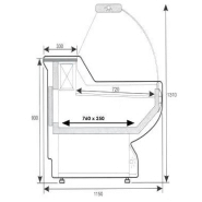 Vitrine réfrigérée de présentation avec service-arrière + réserves réfrigérées_3