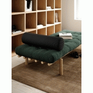 Méridienne futon Next en pin massif - Coloris algue - Couchage 75 x 200 cm - Design scandinave et matelas en velours côtelé_3