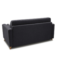 Canapé Virgola convertible express - Matelas 16 cm - Sommier métal 140 cm - Tissu gris graphite - Design scandinave_3