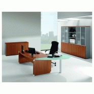 Bureau de direction XTIME WORK - QUADRIFOGLIO - avec retour sur caisson porteur - Plateau jusqu'à 200 cm_3