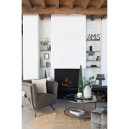 Table basse Tazzy - ronde en verre trempé et métal - design élégant avec plateau inférieur quadrillé bois naturel_3