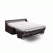 Canapé convertible Longchamp - Matelas Memory 20 cm - Système express - Lattes 160 cm - Microfibre marron_3