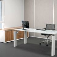 Galio - Bureau de direction Office Concept avec plateau bois, verre ou cuir cousu artisanalement_3