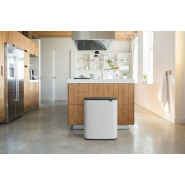 Poubelle tri sélectif Bo Touch Bin - 2 x 30 litres - White - Brabantia - 60L - Acier, Garantie 10 ans_3