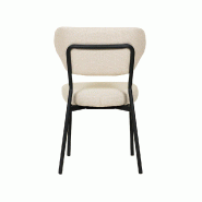 Duko - Chaise empilable en tissu beige_3