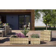 Bac Oslo 80 x 40 x H. 28 cm - Pin classe 3 FSC® - Design original et robuste_3