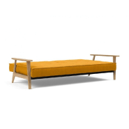 Innovation Living - Canapé-lit design Splitback Frej convertible 115x210 cm avec accoudoirs en bois - Tissu Elegance Burned Curry_3