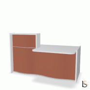 Banque d'accueil compacte WAVE avec plateau bas - MDD - 178, Droite, Rouge mat_0
