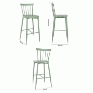 Tabourets hauts en aluminium Windsor verts (lot de 2) | Bolero - DX689_3