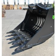 Godet squelettes et claire-voie WGS055-100 - Trevibenne - 1000 mm - Lame Hardox 400 avec dents à pénétration_3