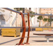 Barrière Luna VVL02 - acier avec traitement Ferrus - résistance à la corrosion - coloris grenat RAL 3004_3