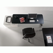 Bureau de direction design SEVENTIES - plateau en verre teinté - LAS - 3 tailles disponibles avec retour en option_3