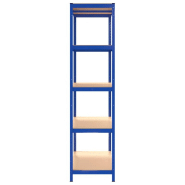 Vidaxl étagère de rangement à 5 niveaux bleu acier et bois ingénierie 152884_3