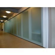 Cloison mobile vitrée acoustique Movista Hufcor - insonorisation jusqu'à 47 Rwdb - aluminium et verre trempé_3