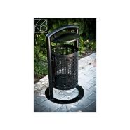 03.038.Sc - Poubelle urbaine Revo Zano - acier noir - 40L avec chapeau protège-pluie_3