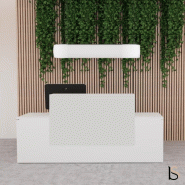 Bureau d'accueil Pano avec façade colorée - Ofitres - 140, Gris brillant_0