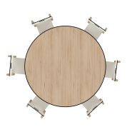 Table ronde pour enfant - Piètement en hêtre massif - Plateau stratifié compact - Diamètre 1200 mm - Réf. TA.RO_2