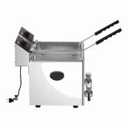Friteuse électrique double 2 x 8L - avec robinet de vidange | GGM_3