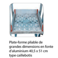 Plateforme individuelle roulante PLATEA - norme bâtiment PLT-07 avec roues basculantes_3