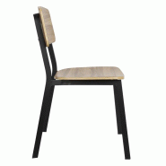 Chaises Beaufort en bois noyer et acier noir - Empilables - Lot de 2 - FU524 | Bolero_3
