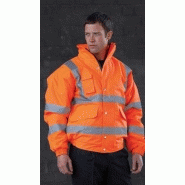 Veste blouson de travail haute visibilité jaune ou orange fluo_3