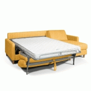 Canapé convertible d'angle Oslo - Matelas 16 cm - Système Express - Sommier à lattes Renatonisi - Tweed jaune melon_3