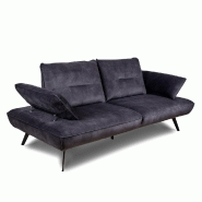 CANAPÉ MODULABLE TREK DOSSIER AVANCE RECULE 3/4 PLACES VELOURS GRIS GRAPHITE_3