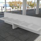 Banc en béton Nù - Banc urbain en béton armé pour espaces publics - Blanc et gris - 150 x 85 x 40 cm_3