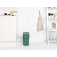 Poubelle composteur avec support mural - Volume S de 12 litres - Brabantia Sort & Go - Fir Green_3