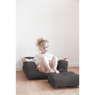 Fauteuil futon convertible Mini Cube - gris foncé - chaise, lit et pouf avec matelas futon confortable_3